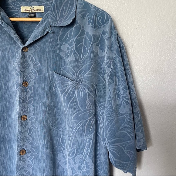Tommy Bahama Men's Blue Hawaiian Tropical Silk Button Up Shirt Size L - Picture 6 of 6